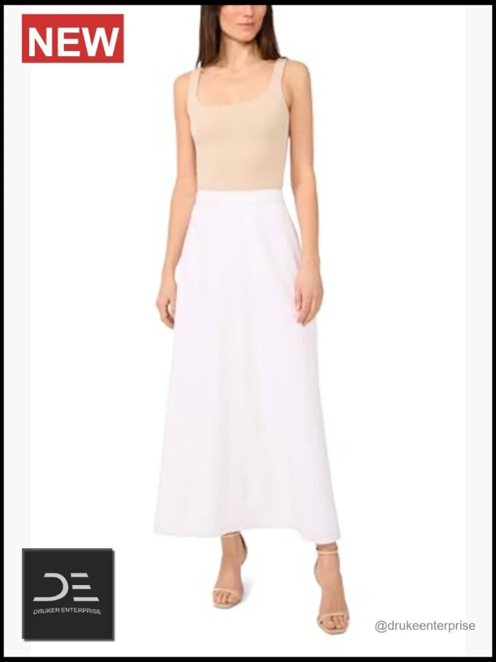 A-Line Maxi Skirt with Zipper Closure, Mid Rise, Classic Fit